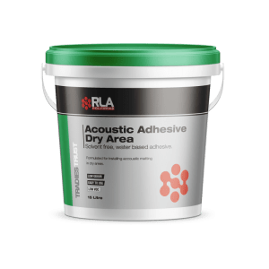 Dry area acoustic mat adhesive