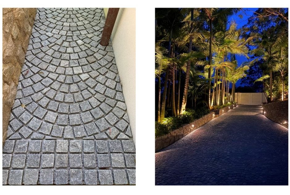 granite cobble and driveway
